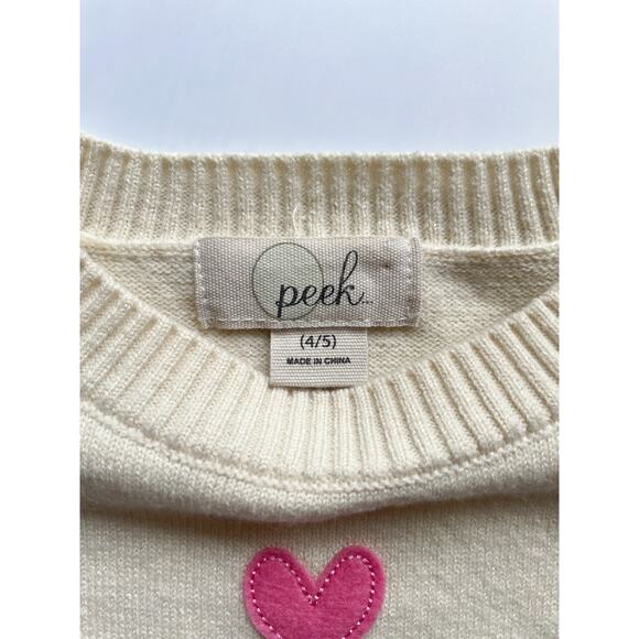 Girl's Peek Heart Short Sleeve Sweater Size 4/5 - Picture 2 of 4